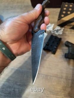 Stroup Knives Bravo 5 Fixed Knife 3.5 1095HC Steel Full Tang Blade Rosewood