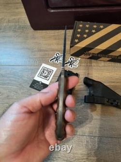Stroup Knives Bravo 5 Fixed Knife 3.5 1095HC Steel Full Tang Blade Rosewood