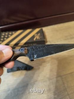 Stroup Knives Bravo 5 Fixed Knife 3.5 1095HC Steel Full Tang Blade Rosewood