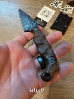 Stroup Knives Bravo 5 Fixed Knife 3.5 1095HC Steel Full Tang Blade Rosewood