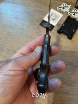 Stroup Knives Bravo 5 Fixed Knife 3.5 1095HC Steel Full Tang Blade Rosewood