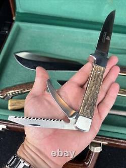 Super Rare Leegebruch German Stag Hunting Knife Set Salesman White Hunter Puma