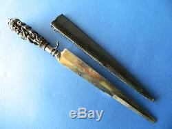 Superb Georgian Carved Horn Handle Hunting Dagger Knife c1780 French