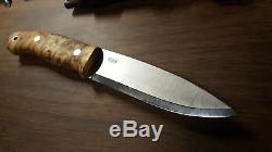 TBS BOAR Bushcraft knife with Curly Birch handle in K720 Carbon Tool Steel