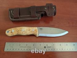TBS Grizzly Bushcraft Survival Knife Curly Birch, Full Tang, 5 Inch Blade