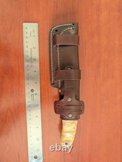 TBS Grizzly Bushcraft Survival Knife Curly Birch, Full Tang, 5 Inch Blade