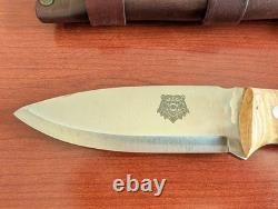 TBS Grizzly Bushcraft Survival Knife Curly Birch, Full Tang, 5 Inch Blade