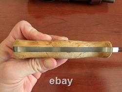 TBS Grizzly Bushcraft Survival Knife Curly Birch, Full Tang, 5 Inch Blade