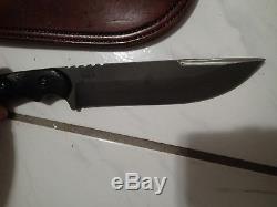 TOPS Black Micarta TEX CREEK XL Fixed Blade Hunting Knife, multi Sheaths