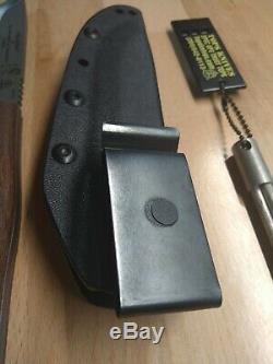 TOPS Fixed Blade Knife B. O. B. Hunter dark tan handle used