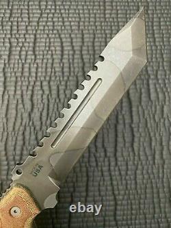 TOPS KNIVES STEEL EAGLE 107D DELTA CLASS With CAMO TANTO BLADE NEVER USED/CARRIED