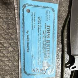 TOPS Knives Silent Hero Fixed Blade High Carbon Steel Micarta Handle Sheath