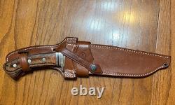 Tak Blade Surgical Steel 15 Length Grizzly Bowie Knife & Leather Sheath