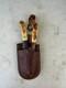 Titan Damascus Steel Hunting Knife 3 Piece Set Handmade Leather Sheath Holster