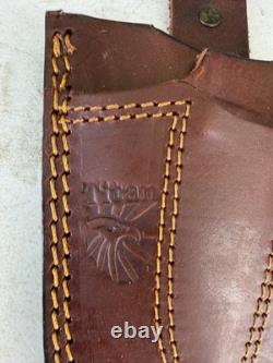 Titan Damascus Steel Hunting Knife 3 Piece Set Handmade Leather Sheath Holster