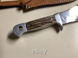 Tonerini Old Buccaneer Fixed Blade Knife Nice Used Vintage With Sheath Italy