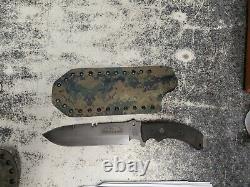 Tops Tahoma Fixed Blade Field Knife & Custom Kydex Sheath 7.75 X-5482 Made USA