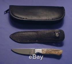 UNUSED Vintage GEROME WEINAND Custom Antique Mastadon Model HUNTING KNIFE & Case