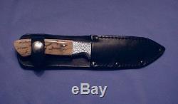 UNUSED Vintage GEROME WEINAND Custom Antique Mastadon Model HUNTING KNIFE & Case