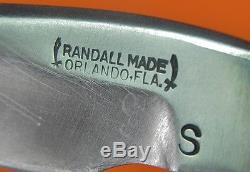 US 1950-60's Custom Hand Made RANDALL Low S Hunting Knife with Sheath Stone