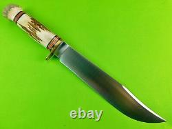 US Marbles Trailmaker Large Stag Handle Hunting Knife with Sheath Box