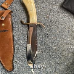 US Remington RE18575 Crown Stag Bowie Limited Large Hunting Knife & Sheath