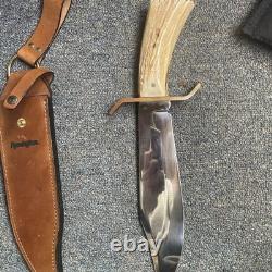 US Remington RE18575 Crown Stag Bowie Limited Large Hunting Knife & Sheath