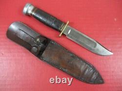 USN Mk 1 Style Camillus Cutlery Fixed Blade Knife withScabbard 5 blade NICE