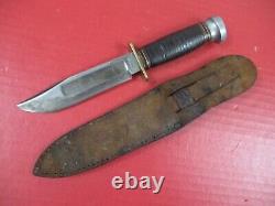 USN Mk 1 Style Camillus Cutlery Fixed Blade Knife withScabbard 5 blade NICE