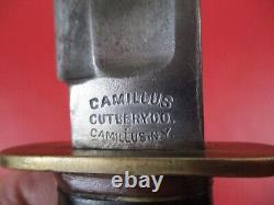 USN Mk 1 Style Camillus Cutlery Fixed Blade Knife withScabbard 5 blade NICE