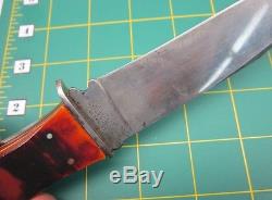 Ultra Rare OLCUT Union Cutlery Olean NY FAUX Tortoise Shell Hunting Knife