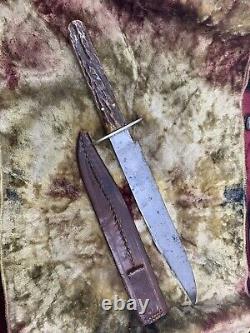 Universal Lf&c Stag Bowie Hunting Knife 9 Blade