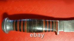 Unnamed CASE WESTERN STATE unusual red spacer vtg HUNTING KNIFE Indian SHEATH