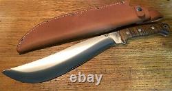 Unused Bark River Knives Ja-Nap Chopper Dark Curly Maple scales 12 Blade