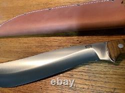 Unused Bark River Knives Ja-Nap Chopper Dark Curly Maple scales 12 Blade