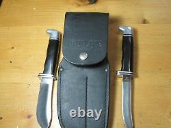 Unused Vtg Buck USA 115 Combo Twin Set Knives 103 118 Hunting Skinning Sheath