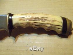 Used Rare Chandler Dal Heart pictograph. Custom Knife Stag Handle Buffalo