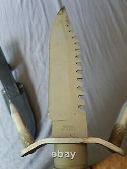 VALOR MIAMI COMPASS 440 STAINLESS JAPAN HUNTING SURVIVAL KNIFE with Sheath Rare