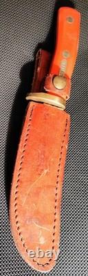 VERY RARE VTG USA SCHRADE LIMITED EDITION ORANGE DEER HUNTER KNIFE 165DU Sheath