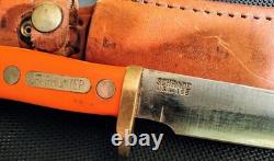 VERY RARE VTG USA SCHRADE LIMITED EDITION ORANGE DEER HUNTER KNIFE 165DU Sheath