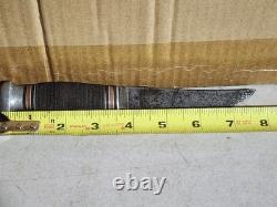 VINTAGE 1930'S REMINGTON RH-70 HUNTING KNIFE LEATHER HANDLE Preowned