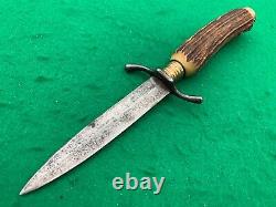 VINTAGE A. W. WADSWORTH SONS CZECHOSLOVAKIA STAG HUNTING KNIFE WithSHEATH