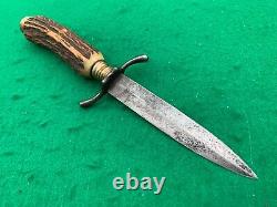 VINTAGE A. W. WADSWORTH SONS CZECHOSLOVAKIA STAG HUNTING KNIFE WithSHEATH