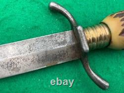 VINTAGE A. W. WADSWORTH SONS CZECHOSLOVAKIA STAG HUNTING KNIFE WithSHEATH