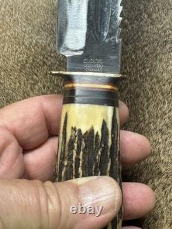 VINTAGE BOWIE STYLE SAWBACK SOLINGEN HUNTING KNIFE (great Condition) 60's 70's