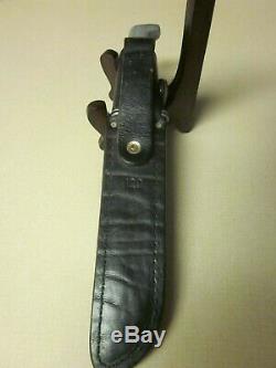 VINTAGE'BUCK' 120 HUNTING KNIFE with LEATHER 120 SHEATH VERY GOOD USED COND