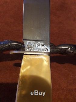 VINTAGE CASE TESTED XX FIXED BLADE HUNTING KNIFE WithGENUINE CASE LEATHER SHEATH