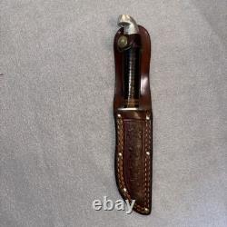 VINTAGE JC HIGGINS USA FIXED BLADE HUNTING KNIFE & case