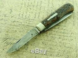 Vintage Jumbo Remington R1123 Bone Bullet Trapper Pocket Knife Hunting Knives Nr