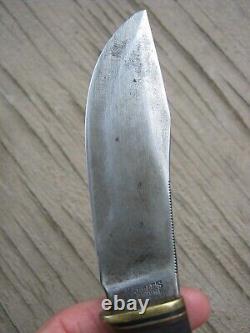 VINTAGE MARBLES GLADSTONE MICH USA PATD 1916 FIXED BLADE HUNTING KNIFE WithSHEATH